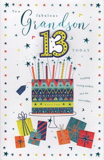 Picture of 13 TODAY BIRTHDAY CARD GRANDSON